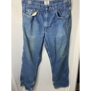 Mens‎ 35x30 Tyndale FRMC Blue Work Jeans Distressed